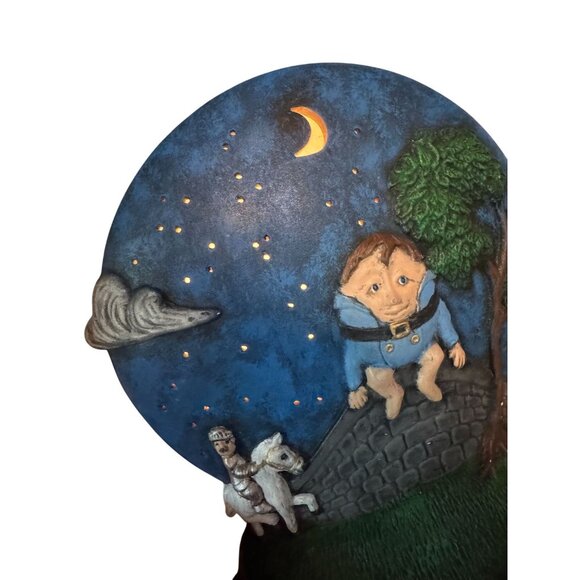 🍼 Vintage Blue Humpty Dumpty Nursery Lamp – Hand-Painted Ceramic 🍼 - Picture 2 of 16